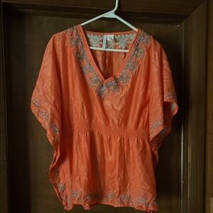 Ja Ja & Co. Embroidered Orange Women's Top